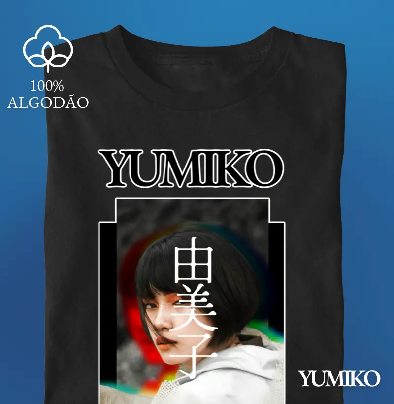 Tshirt em Algodão com Estampa Yumiko - Original