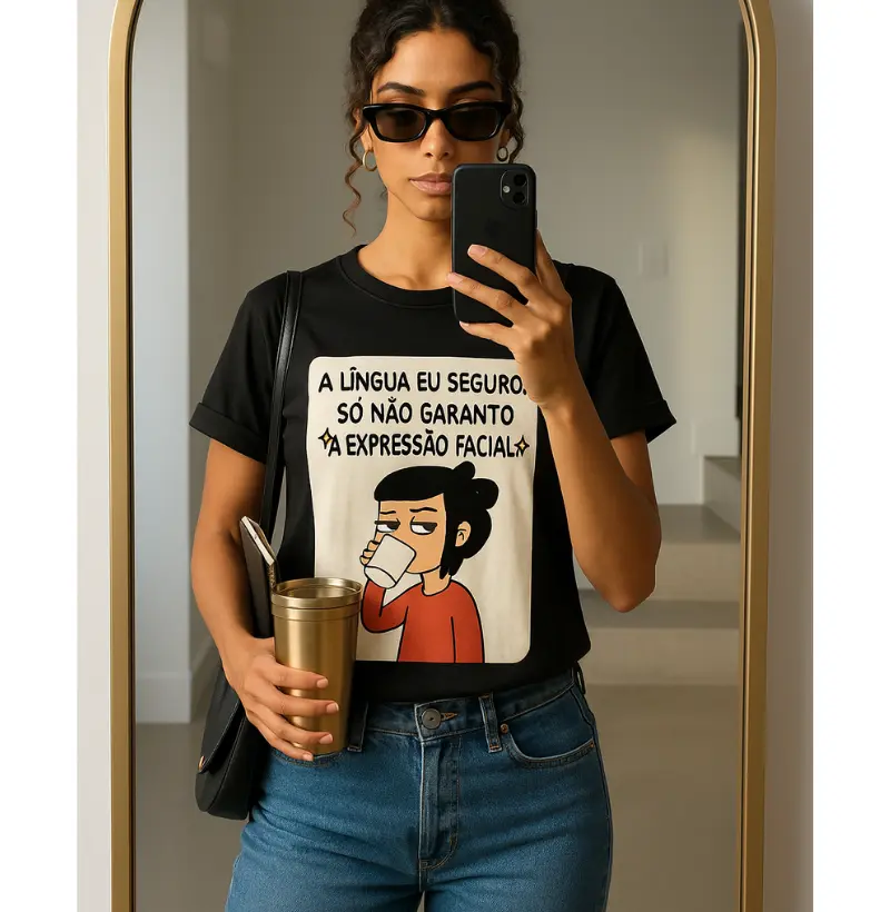 A LÍNGUA EU SEGURO, SÓ NÃO GARANTO A EXPRESSÃO FACIAL