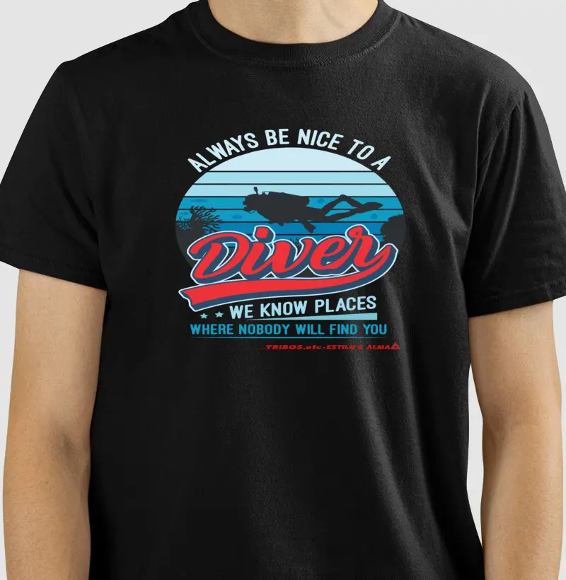 CAMISETA RESERVA.INK MASCULINA E FEMININA TRIBOS.etc ADVENTURE DIVER ALWAYS BE NICE WE KNOW