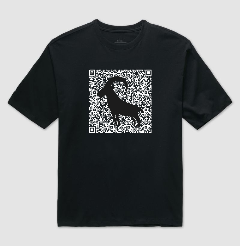 Camiseta Oversized QR Bode - Mr. GADU - Preta