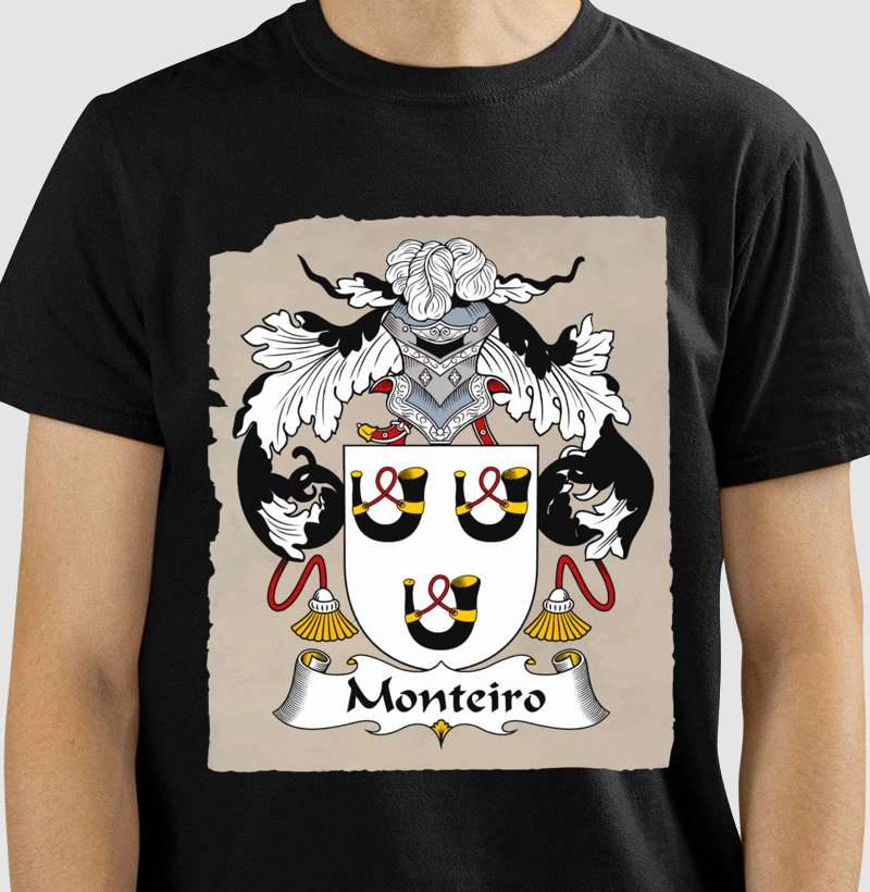 Camiseta Brasão Família Monteiro Sobrenome Heráldico
