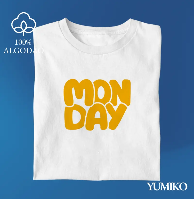 Tshirt em Algodão com Estampa Monday - Segunda-feira