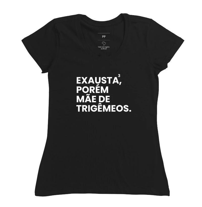 Exausta, porém mãe de trigêmeos