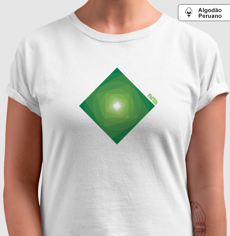 T-SHIRT "INFINITA FANTASIA" / VERDE MINIMAL (ALGODÃO PERUANO)