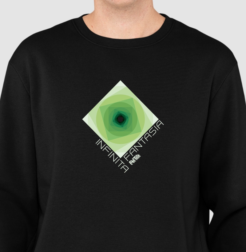 MOLETOM SUÉTER SLIM "INFINITA FANTASIA" / VERDE ESTAMPA MÉDIA