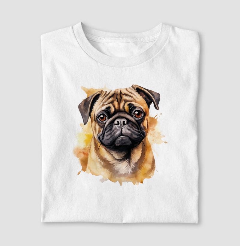 Pug aquarela