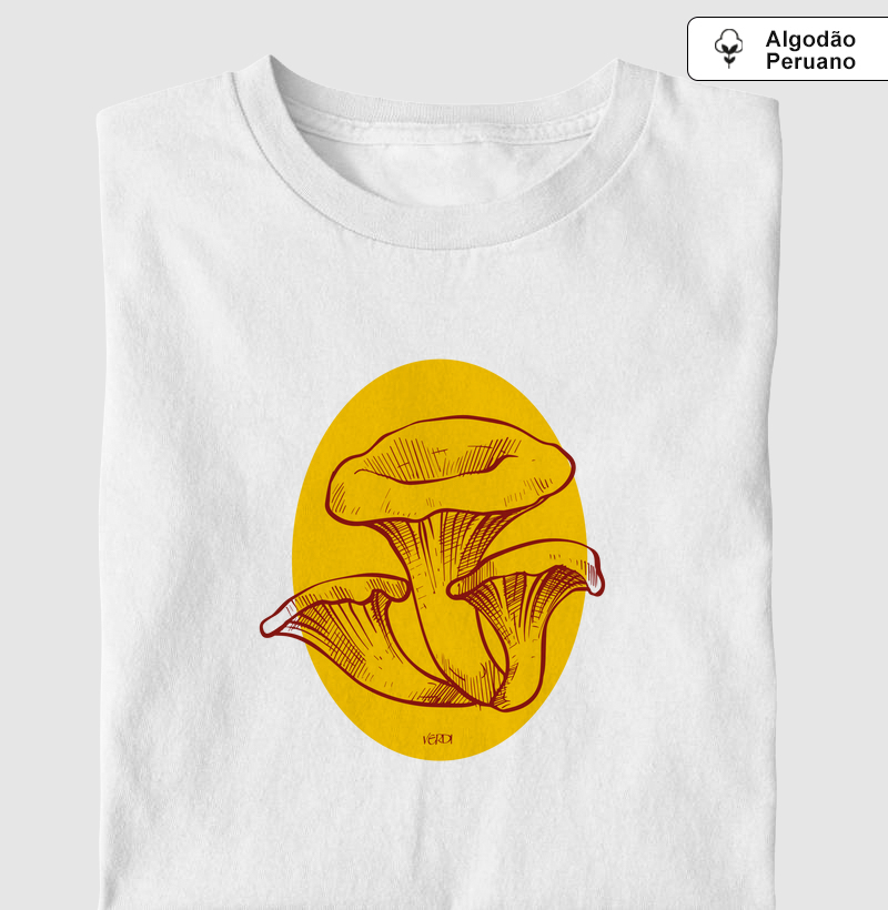 Cogumelos fundo amarelo