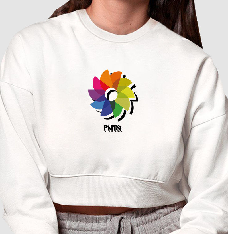 MOLETOM CROPPED "DIA" / FLOR DO SOL PEQUENA