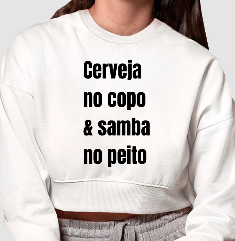 Cropped Moletom Cerveja no Copo