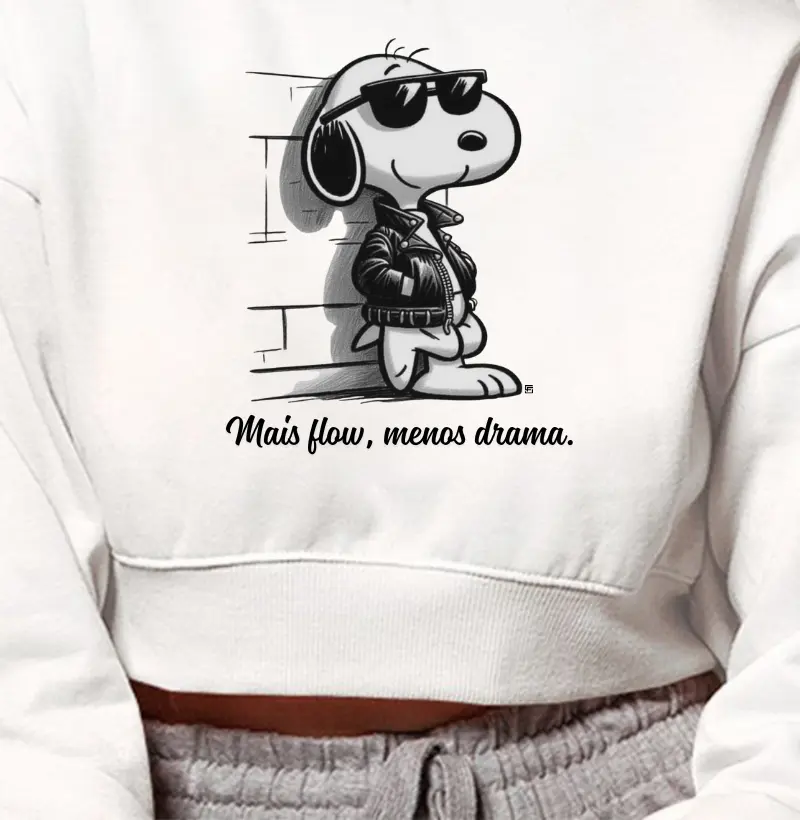 Cropped Moletom Mais flow, menos drama