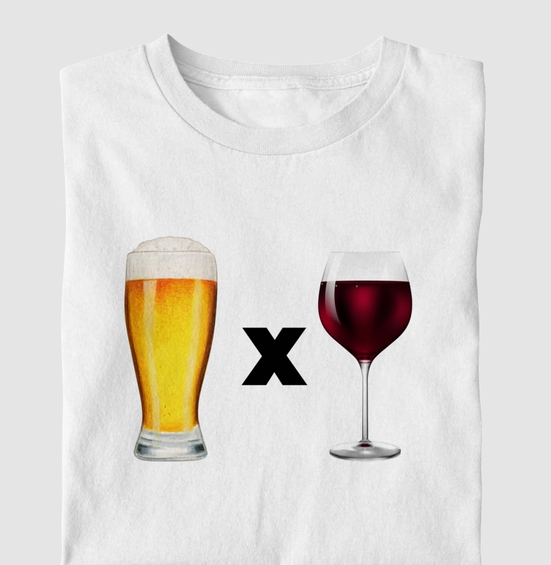 Camiseta Cerveja x Vinho