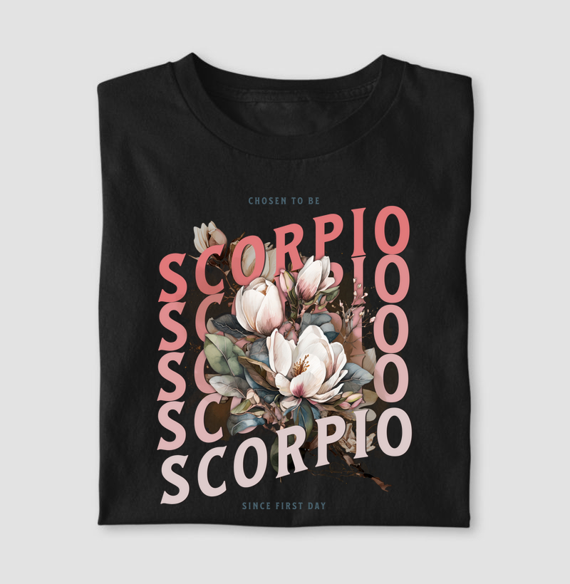 Camiseta Signos ESCORPIÃO - SCORPIO FLOWER