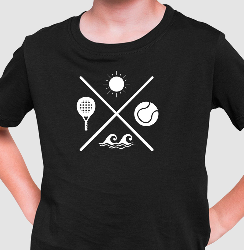Camiseta Infantil - Beach Tennis Symbols