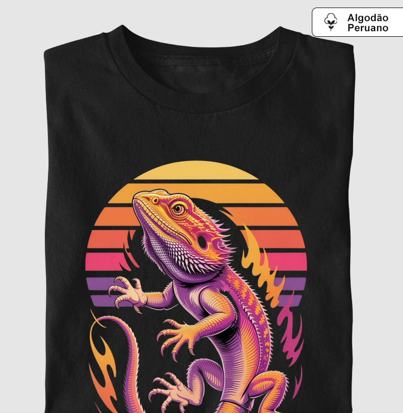 Dragão Barbudo Retrowave 