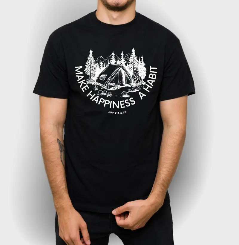 Camiseta Viajante Mochileiro Hapiness
