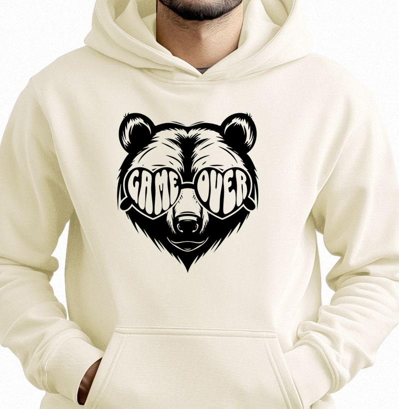 Moletom Hoodie Urso Game Over (V. Black)