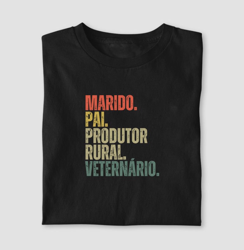 Camiseta de dia dos pais - Produtor rural pai marido veterinário - algodão 30.1 
