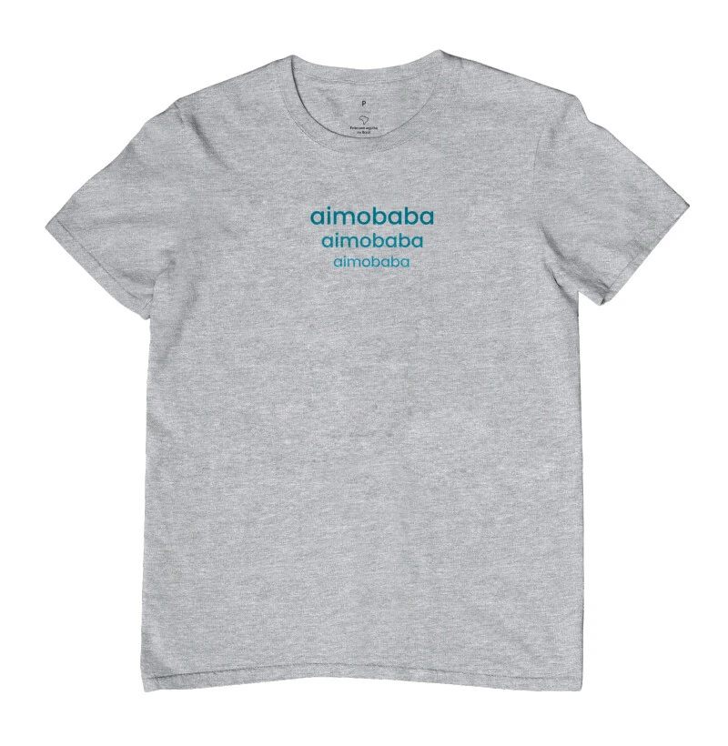 Camiseta Aimobaba 3 masculina cinza mescla