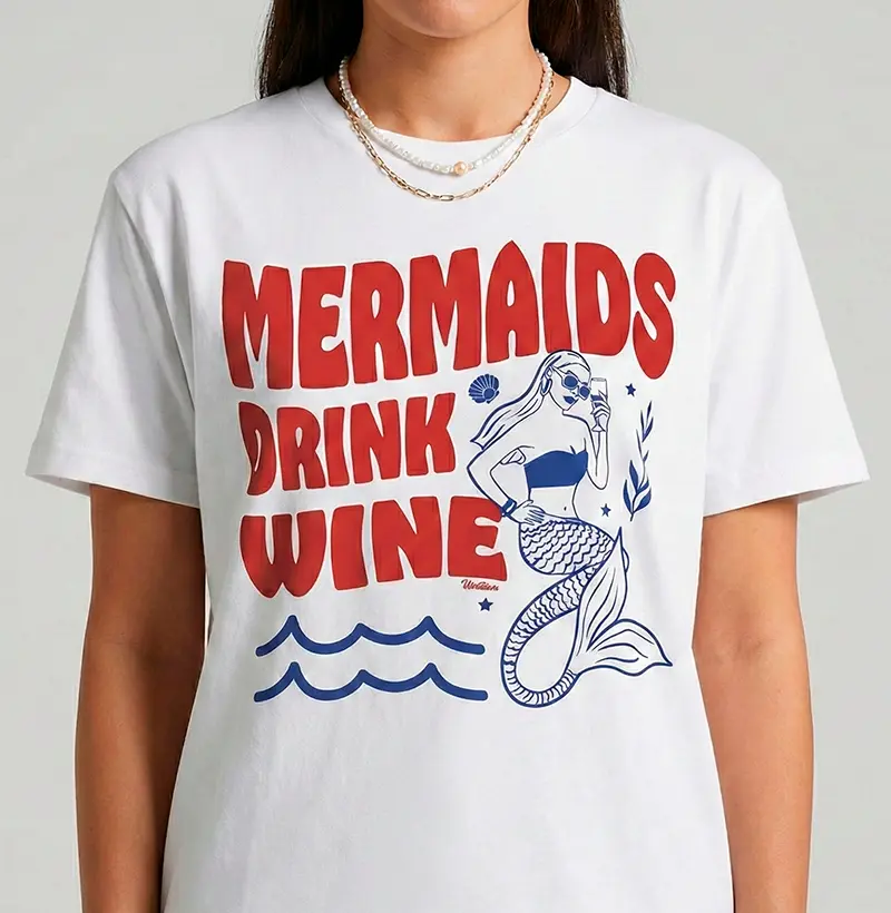Mermaids Drink Wine 