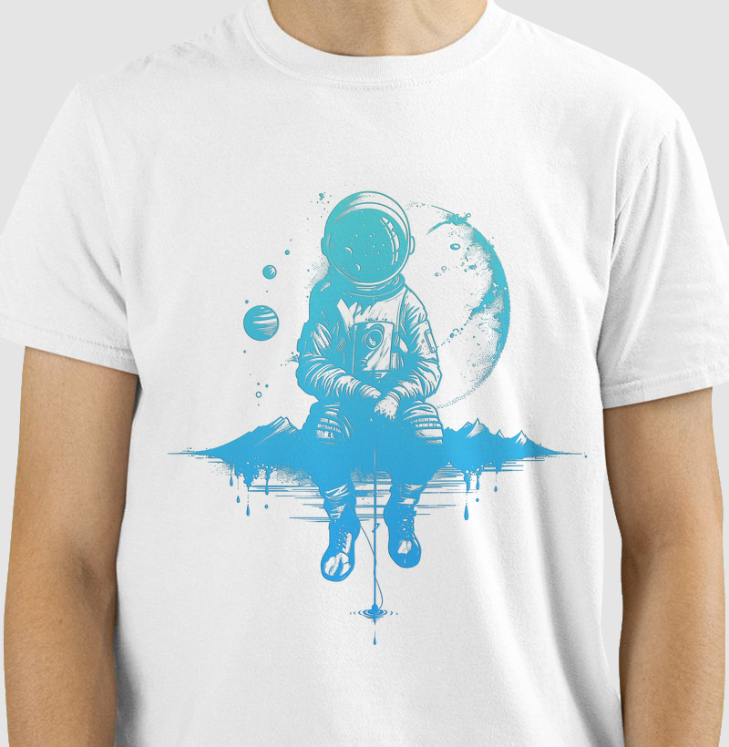 Astronaut fishing on the moon
