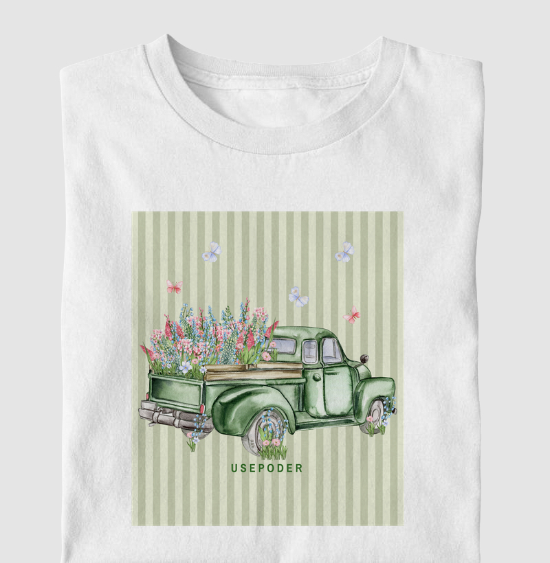 Caminhonete e flores vintage