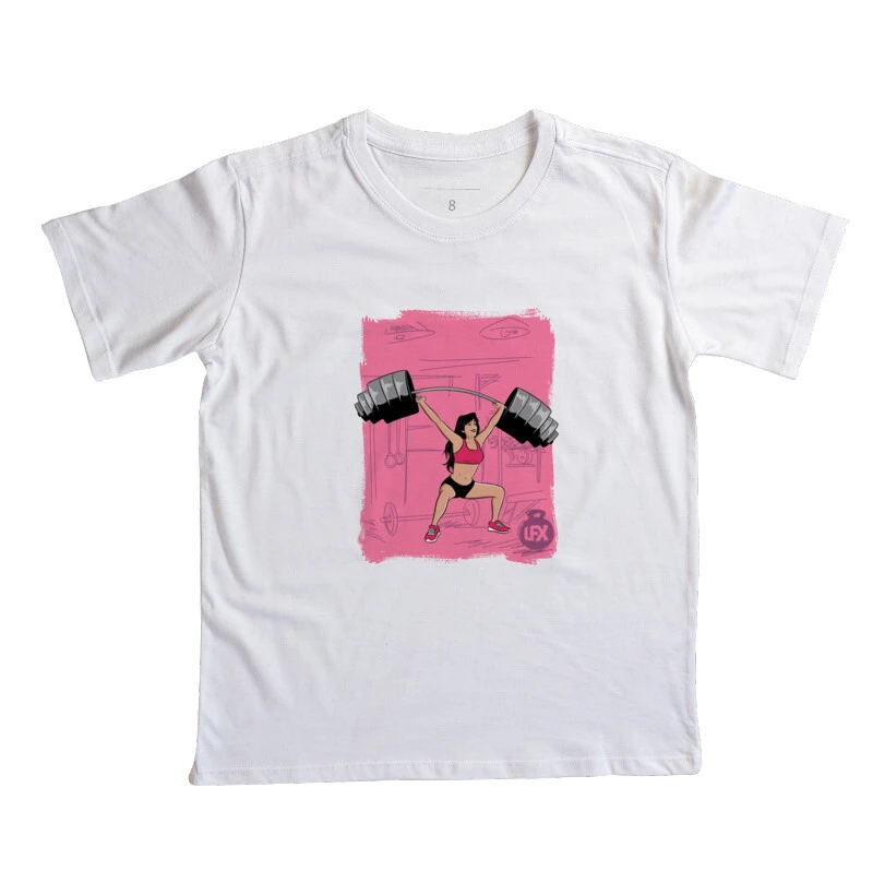 Camiseta Mini Mulher Levantando Barra v01