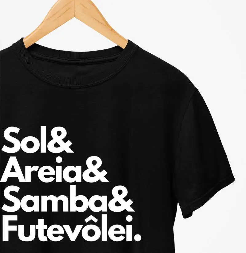 Camiseta Sol, Areia, Samba & Futevôlei.