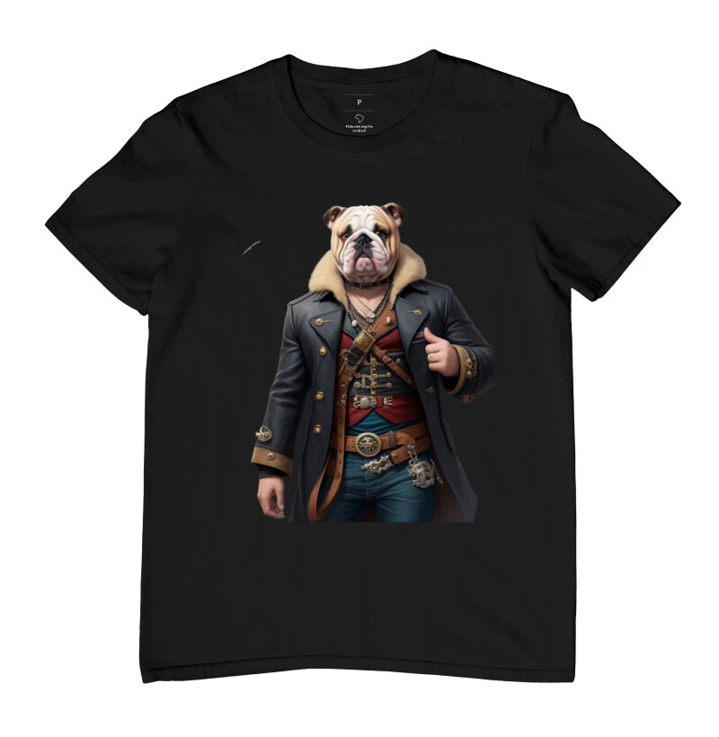 Camiseta Buldogue Inglês pirata caramelo