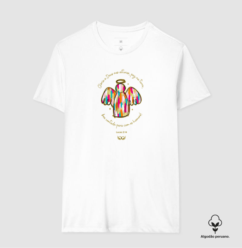 Camiseta Algodão Peruano de Natal Glória a Deus nas Alturas