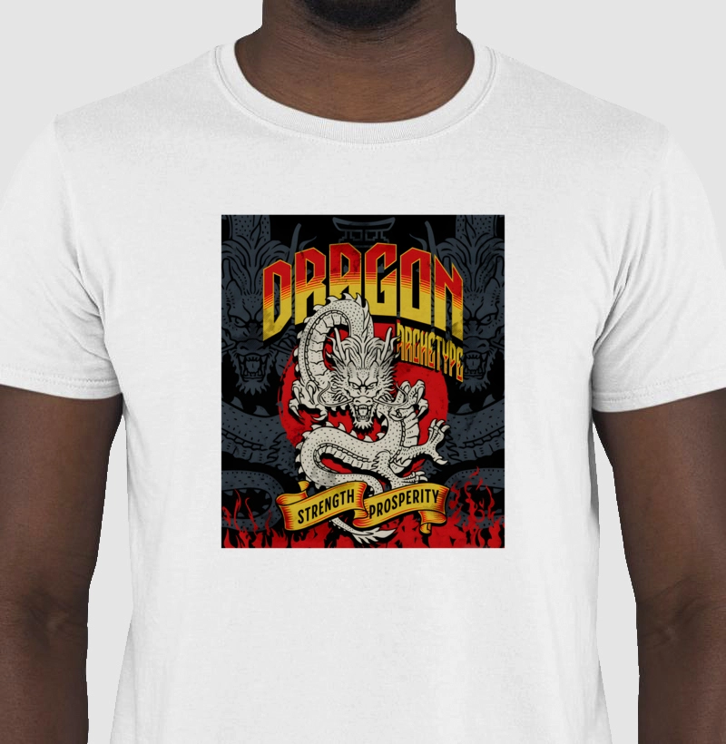 Camiseta Masculina Arquétipo do Dragão Força e Prosperidade