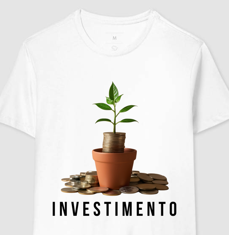 Camiseta estampada com frase de finanças 8