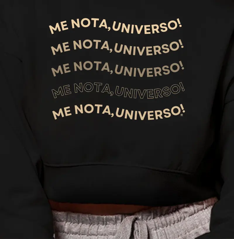 Cropped Moletom Me nota, universo