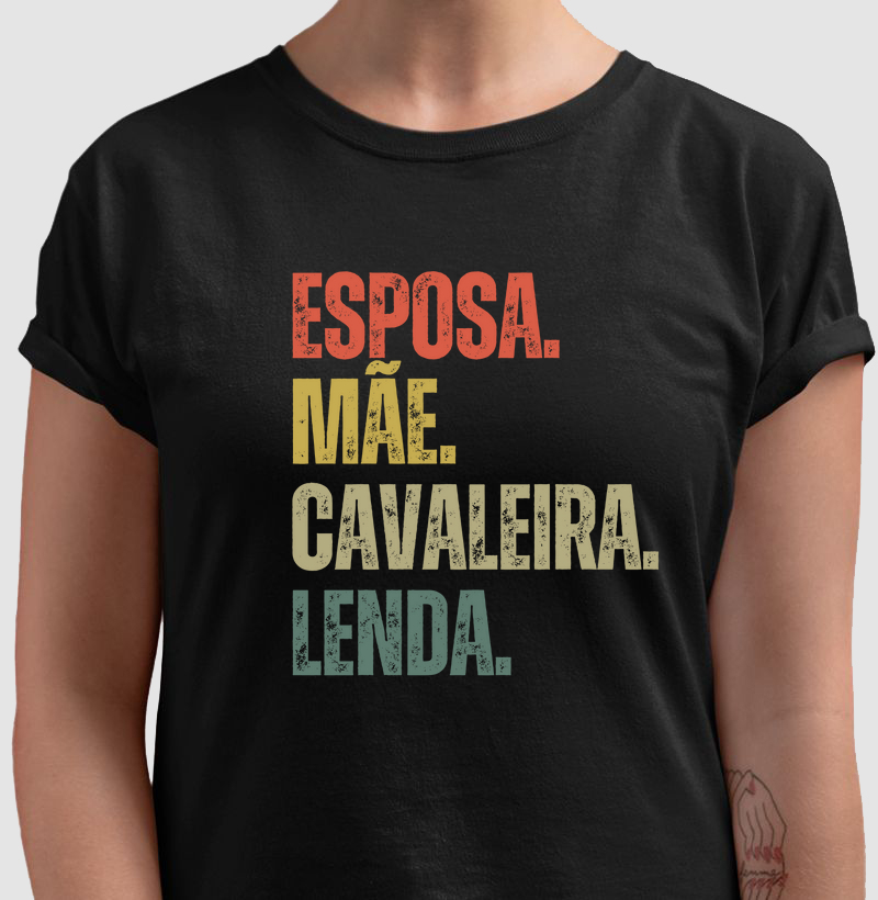esposa mãe cavaleira lenda colorida - Algodão 30.1 