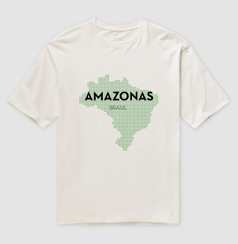 Camiseta OverSized Amazonas Estado Mapa Brasil