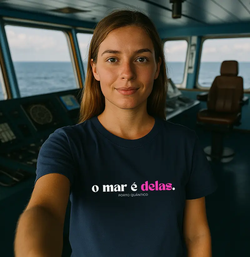 Camiseta Feminina 100% Algodão Peruano - O Mar é Delas