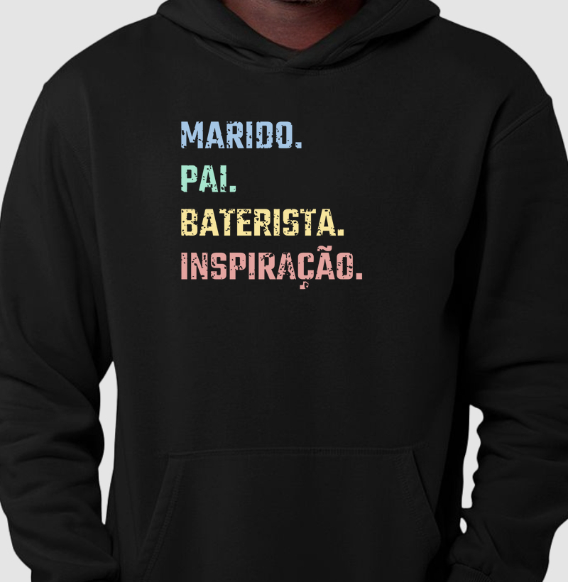 Camisa "Marido, pai, baterista, inspiração"