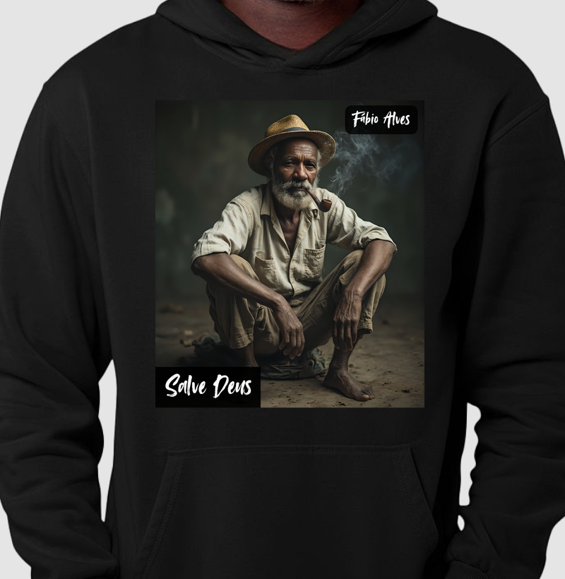 Moletom Hoodie - Preto-Velho - Imagem FA