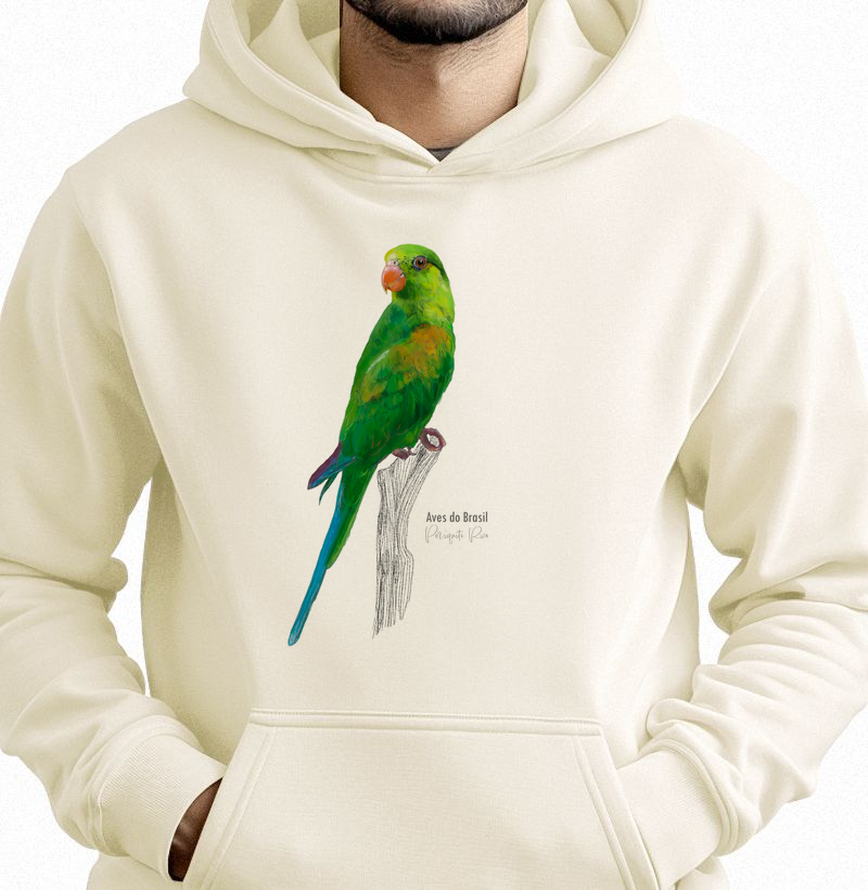 Aves do Brasil II - Periquito Rico - Moletom Hoodie
