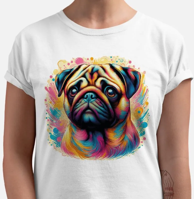 Camiseta raça Pug