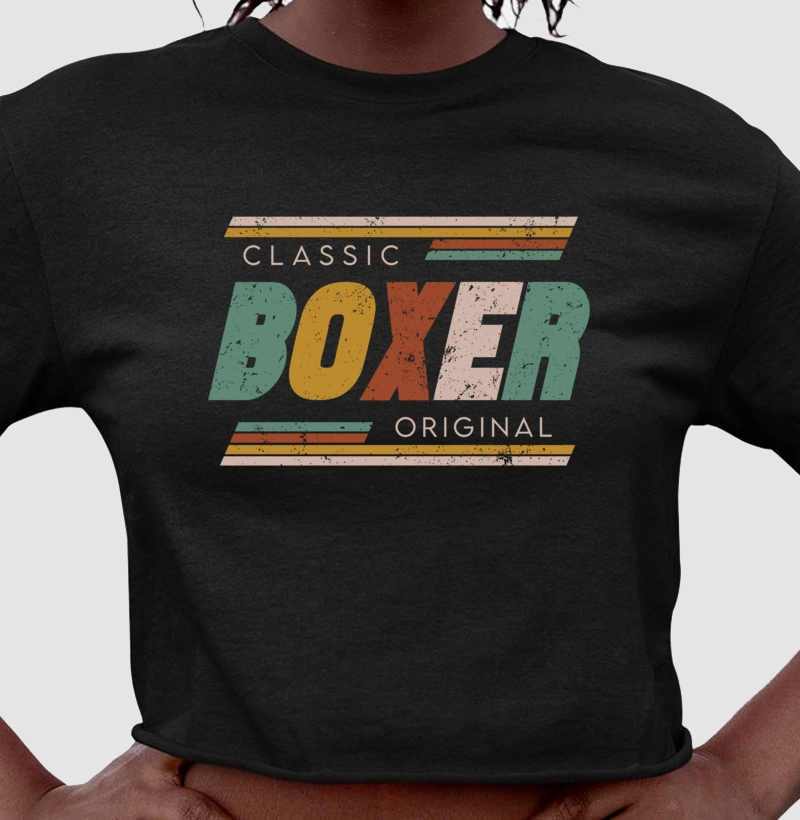 Camiseta Cropped Boxer Vintage