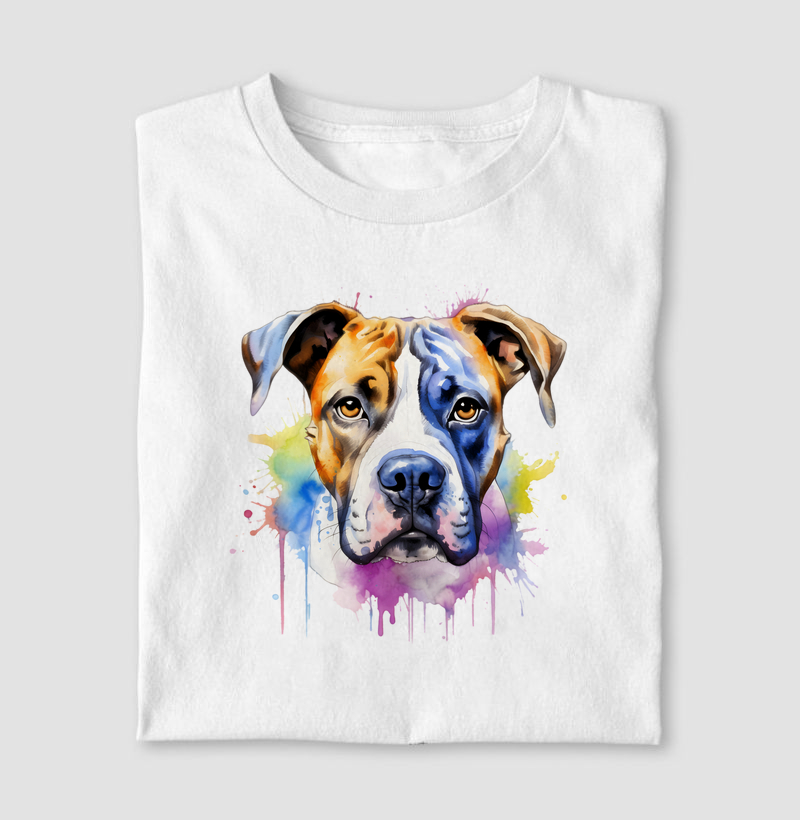 Camiseta American Bull Dog Aquarela