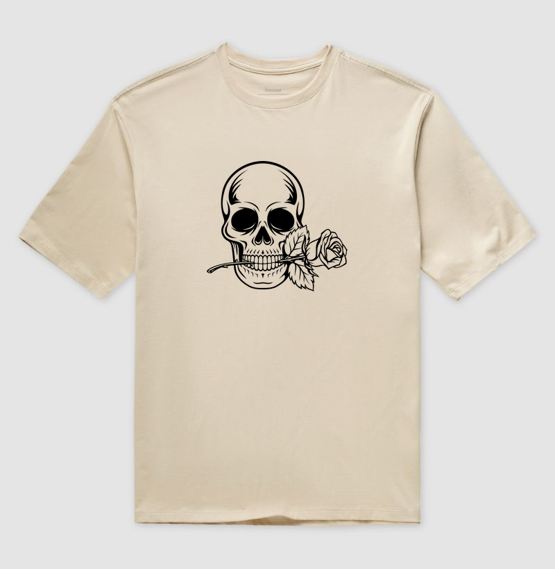 Caveira com rosa
