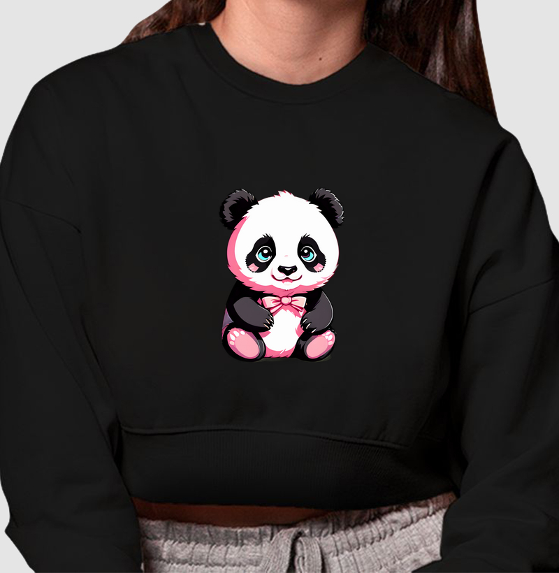 Moletom Cropped Lovely Panda
