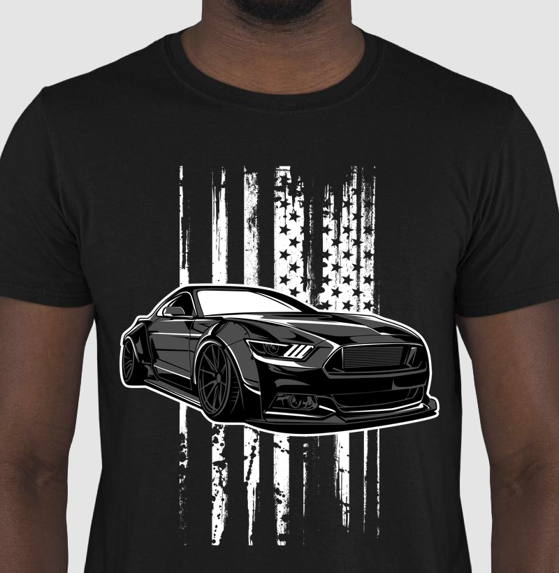 🇺🇸 Camisa Premium Mustang com Bandeira Americana: O Espírito da Liberdade 🇺🇸