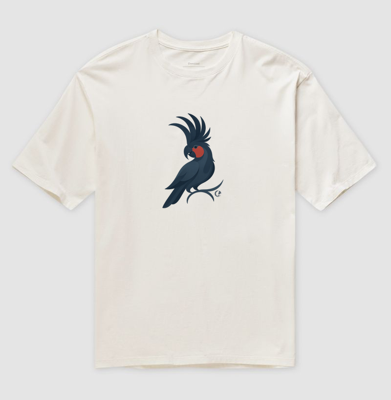 Camiseta Oversized - Cacatua das Palmeiras em Movimento