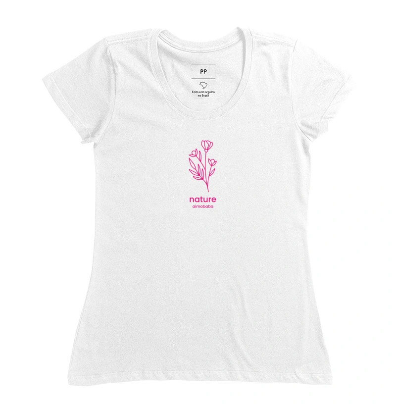 Camiseta Aimobaba Nature feminina branca