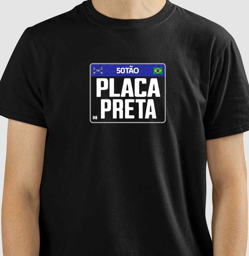 50tão Placa Preta - Estampa Menor