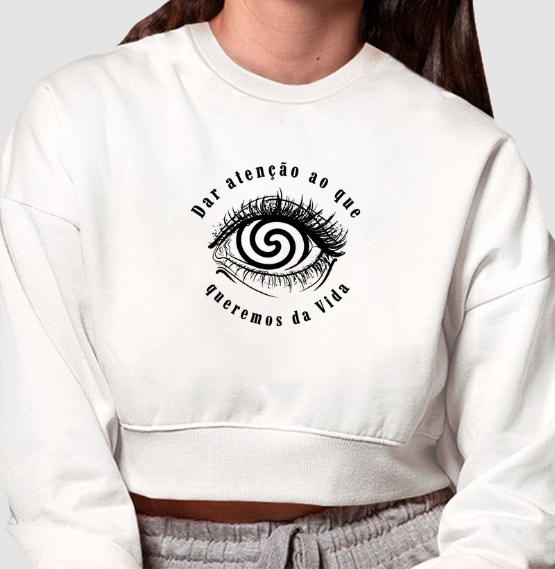 (Moletom Cropped) Dar Atenção ao que Realmente Importa - Várias Cores