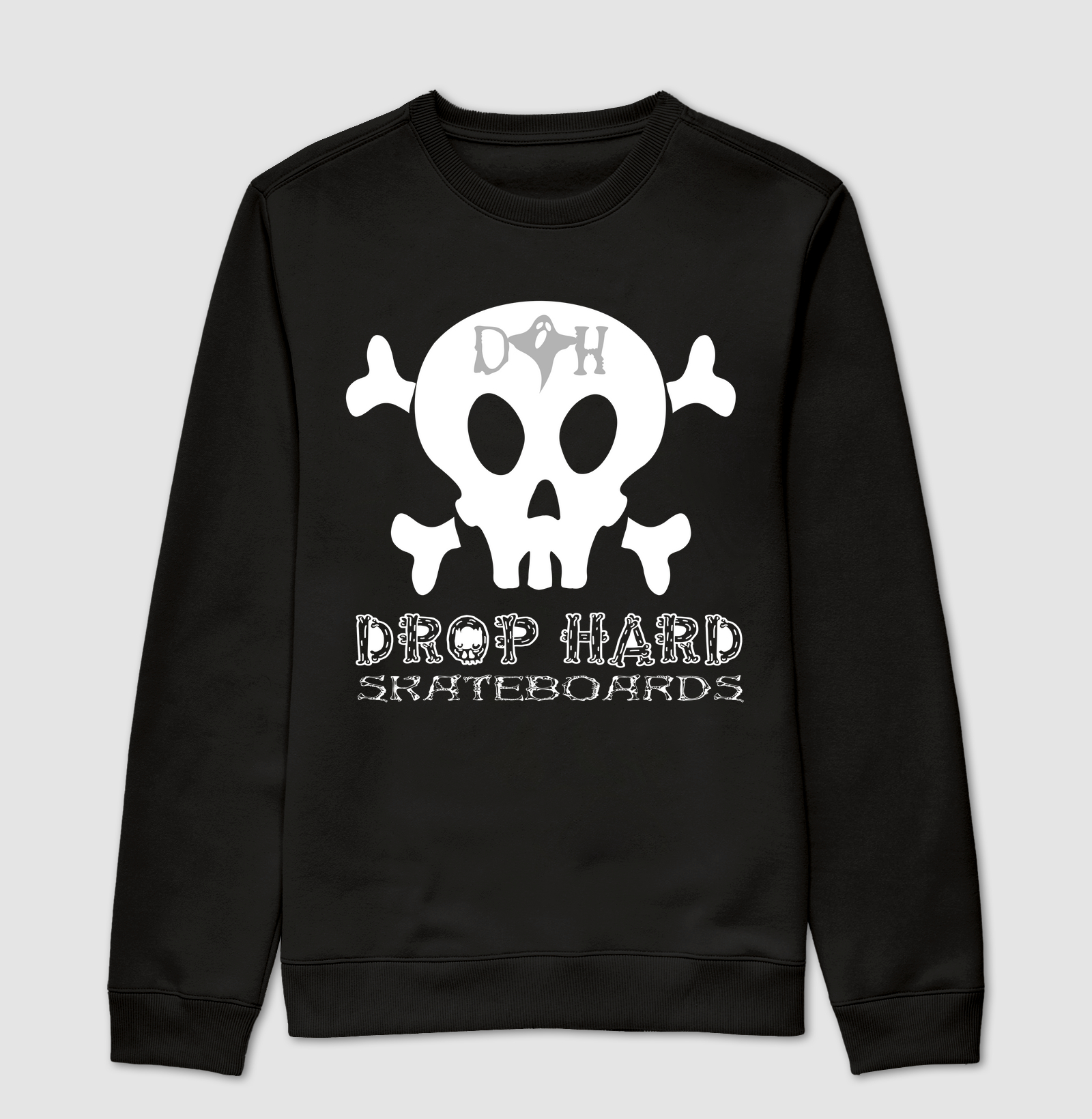 Blusa moletom sem capuz logo drop hard skateboards