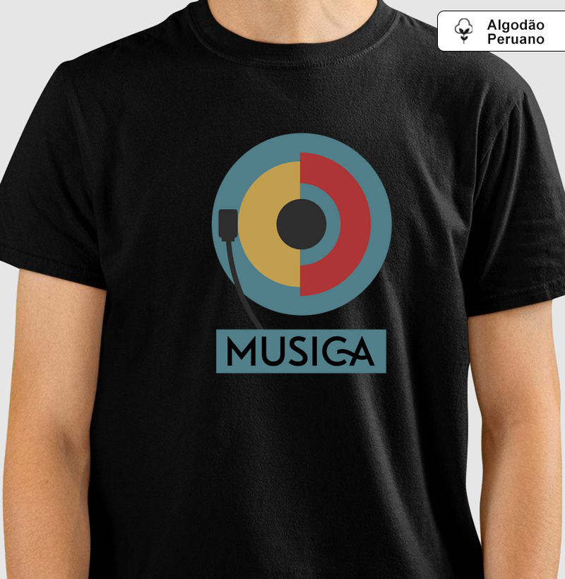 Camiseta “Vinil Clássico” em Algodão Peruano